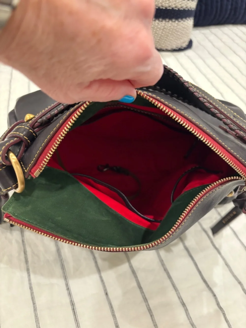 Dooney & Bourke Navy Florentine Hobo with Whipstitched Handle